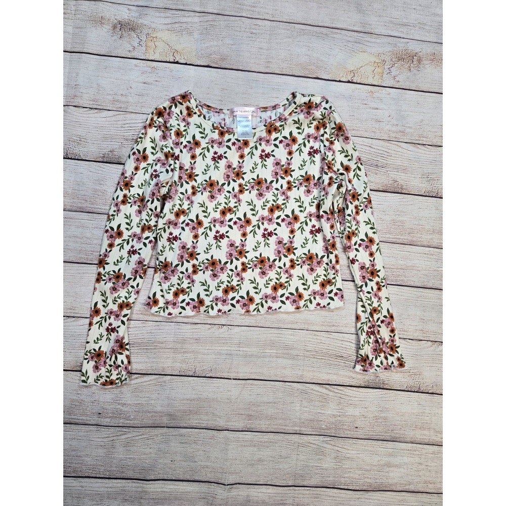 Love Squared Girl's Floral Long Sleeve Top Size 8 Kid's Fall Boho Cottage